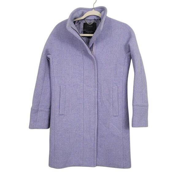 J. Crew Stadium Cloth Cocoon Lilac French Purple Wool Coat Sz 00 Nello Gori B277 - Picture 3 of 11